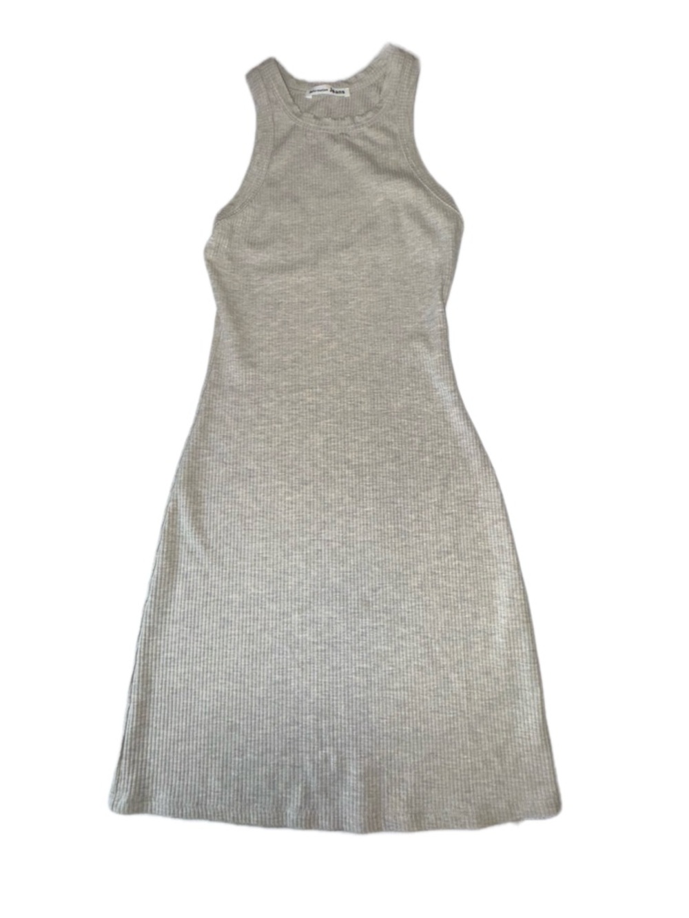 Reformation Oatmeal Ribbed Knit Tank Dress Tencel Lyocell Bodycon Midi XS - Picture 2 of 7